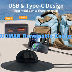 Solar panel Power Hat New Folding Portable Rechargeable Solar Cap Camping  Engergy Charger Hat