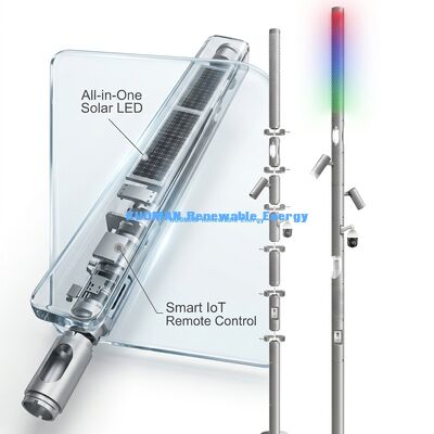 Outdoor Smart Solar Light Pole with 48V System Voltage 50000 Hours Life Span and Remote Control for Highways and Gardens