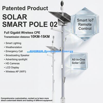 Smart Solar Street Light Pole with LCD Display Remote Control and 50000hs Life Span