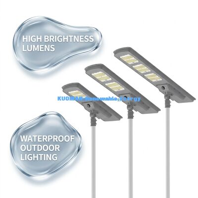 All In One LED Solar Street Light 220lm/W IP65 Waterproof with 2-3 Rainy Days Backup for Road and Garden Lighting