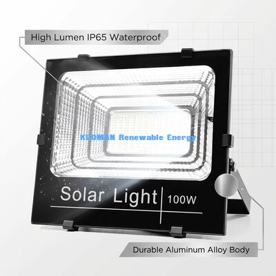 120Lm/W High Lumen Solar Flood Light with IP65 Waterproof and 50W-300W Output for Outdoor Parking