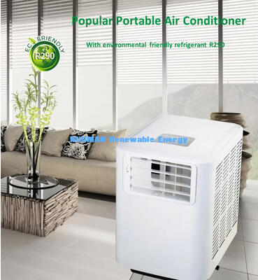 Quiet Portable Air Conditioner 9000 BTU 45-52dB Low Noise Self Evaporating System Bedroom Mobile AC with Storage Remote