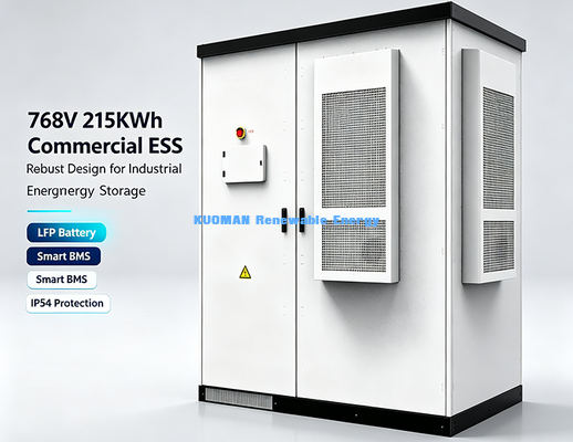 768V 215kWh Microgrid Energy Storage System | Robust Outdoor Cabinet LiFePO4 Battery ESS