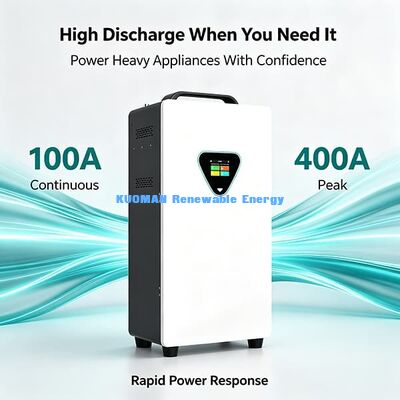 Mobile Type Home Battery Backup Storage System with 6000 Cycles 200A Max Charge Current and Wide Temperature Adaptability for Solar Panel System