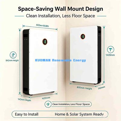Overcharge Short Circuit Protected 51.2V 200Ah Wall Lithium Battery Home Solar Backup Power Storage