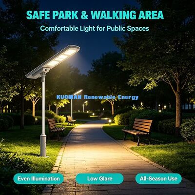 50W Integrated Solar Street Light with UV-Proof Lens, 3000K-6000K CCT Solar Light for Playground