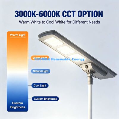 50W 220lm/W High Efficiency Solar Street Light IP65 Waterproof Integrated Solar Lamp