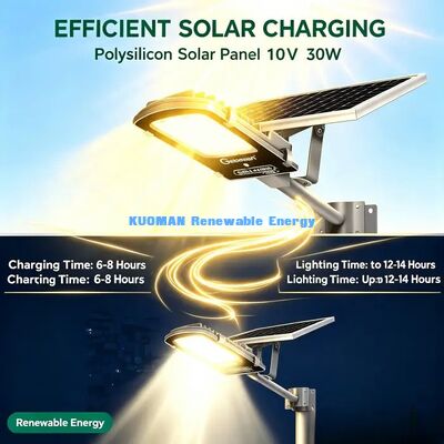 1600 Sq.Ft Wide Lighting Solar Street Light 30ft Human Detection Outdoor Light