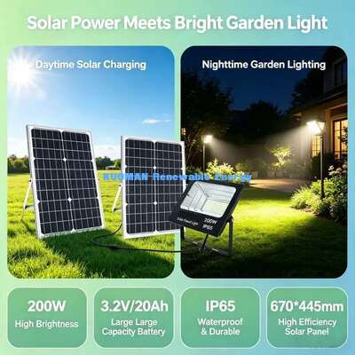 Commercial Grade Solar Flood Light for Villa Courtyard Road Outdoor Lighting