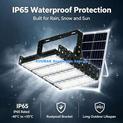 Multi-Angle Mount 200W Solar LED Flood Light IP65 Dustproof Waterproof Large Area Outdoor Lighting