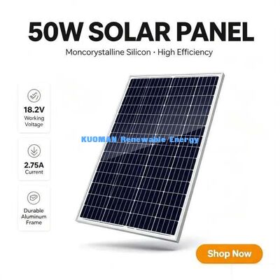 50W High‑Efficiency Solar Panel 700V System Voltage Rating Safe Off‑Grid Power