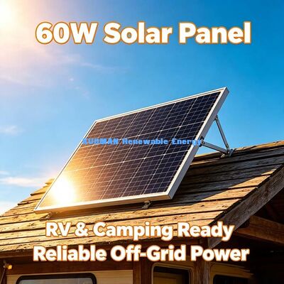 60W High‑Performance Mono Solar Panel Off‑Grid Power Supply For Outdoor Sensor And Billboard Equipment