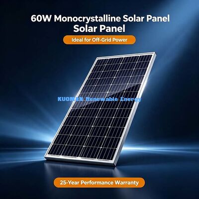 60‑Watt STC‑Tested Monocrystalline Solar Panel 20V Working Voltage For Deep‑Cycle 12‑Volt Batteries