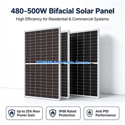 Wide‑Temperature‑Range 490W Bifacial Solar Module,‑40℃~+85℃ Working Range