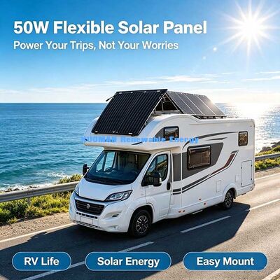 50W Ultra‑Light Flexible Solar Panel, Easy‑Mount Fold‑able Solar Power for RV, Boat, Camping & Balcony Energy