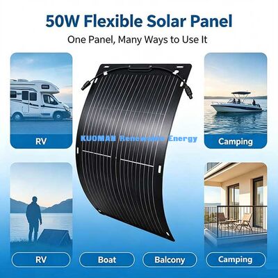 50W Space‑Saving Roll‑Fold Flexible Solar Panel, Lightweight Solar Charger for RV Trips, Yachts & Backyard Sheds