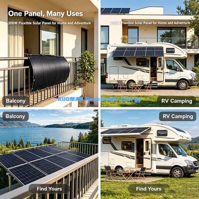 200W Anti‑Aging Flexible Solar Panel, 23% Efficiency Waterproof Bendable Solar Kit for RV, Yacht & Balcony Projects