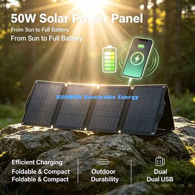 Off‑Road 50 W Fold‑Out Solar Panel, Multi‑Port Solar Charger for Outdoor Explorers