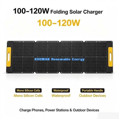 120W Waterproof Folding Solar Panel, High‑Efficiency Off‑Grid Solar Power for Camping Fishing Road Trip