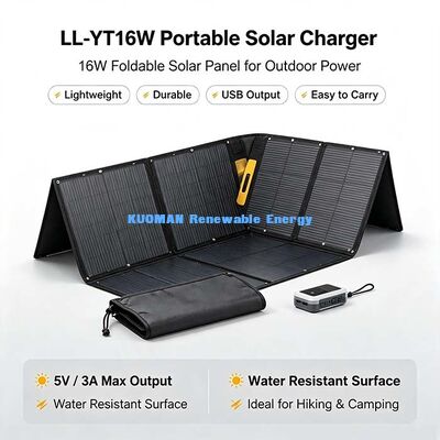 16W Foldable Solar Panel Charger, Portable USB‑C Solar Power for Hiking Camping Backpacking