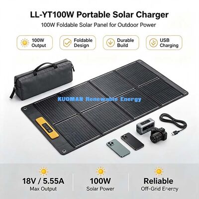 105W Waterproof Folding Solar Power Charger, Portable Off‑Grid Solar Panel for Long Camping Trips