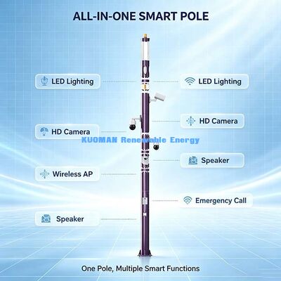 Outdoor LED Smart Pole with Camera, WiFi, SOS and Public Lighting