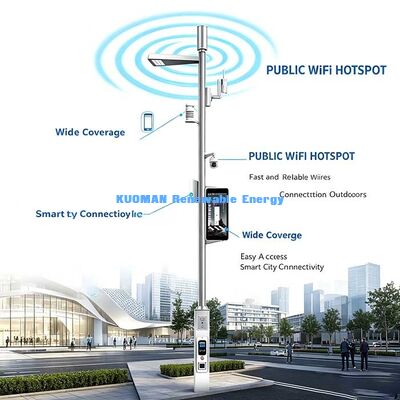 Multi‑functional Smart Pole, Smart Street Light with Weather Station, WiFi AP & EV Charger