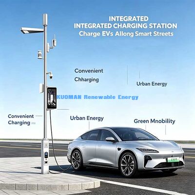 Smart City Light Pole, Smart Street Pole with CCTV Camera, WiFi Hotspot & EV Charging Station