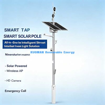 Solar Smart Pole 02, All‑in‑One Smart Street Light With Camera, WiFi, Weather Station & Emergency Call