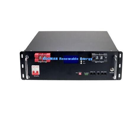 KM 48V 100Ah LiFePO4 Battery Rack Module with 8000 Deep Cycles, 51.2V Nominal Voltage and 100Ah Capacity