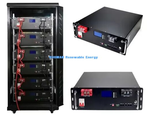 KM 48V 100Ah LiFePO4 Battery Rack Module with 8000 Deep Cycles, 51.2V Nominal Voltage and 100Ah Capacity