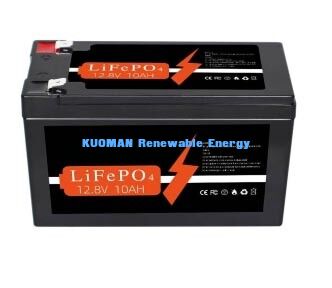 12V 10Ah 128Wh LiFePO4 Deep Cycle Lithium Battery for Energy Storage and RV Applications