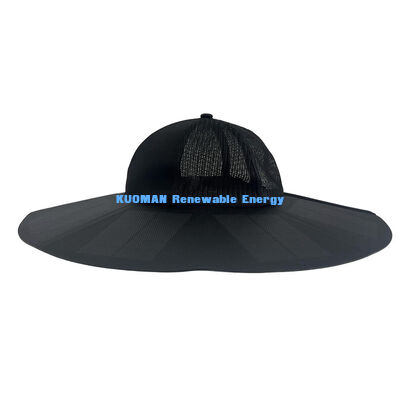 Folding Portable Rechargeable Solar Cap Black EMC CE Certificate