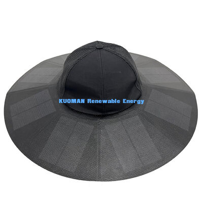 Folding Portable Rechargeable Solar Cap Black EMC CE Certificate