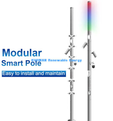 Outdoor Smart Solar Light Pole with 48V System Voltage 50000 Hours Life Span and Remote Control for Highways and Gardens