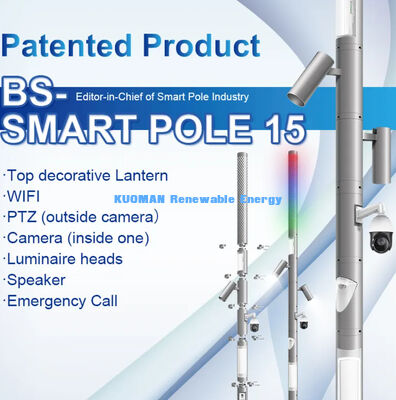 Outdoor Smart Solar Light Pole with 48V System Voltage 50000 Hours Life Span and Remote Control for Highways and Gardens