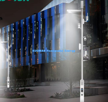 sidewalk road Outdoor Smart City LED Street Light Poles with Pole Camera