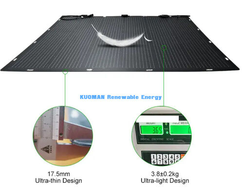 Ultra Thin Black 100W Flexible Solar Panels For Roof Boats FCC Certification