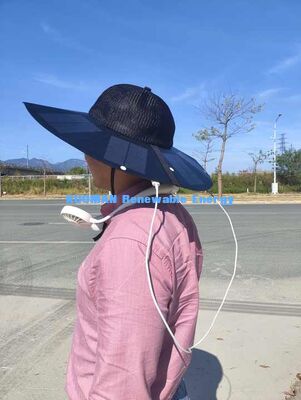 Folding Portable Solar Panel Hat with 22% Efficiency and 13W Max Power for Camping