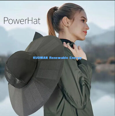 Foldable Portable Rechargeable Solar Charging Cap Camping Black