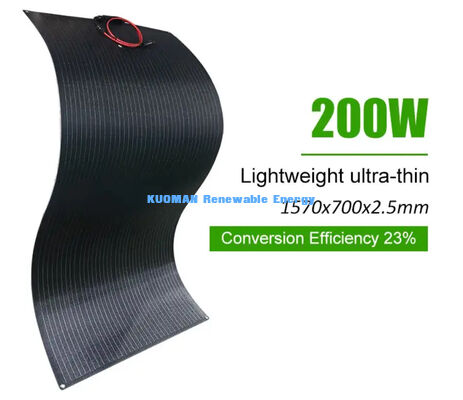Durable 200W Flexible Solar Panel IP65 Waterproof 360 Degree Bendable for Off Grid Living