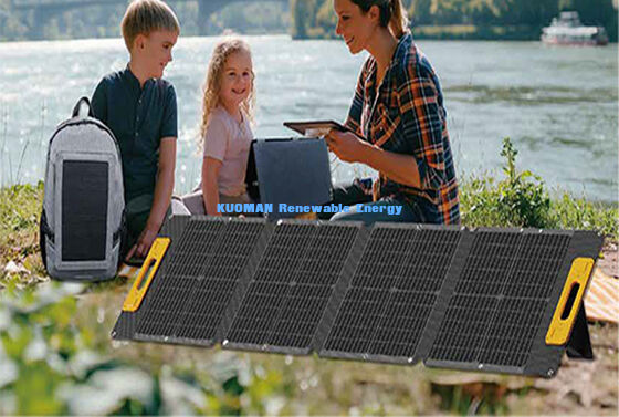 55W Portable Lightweight Solar Charger For Backpacking / Hiking Adventures
