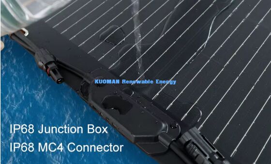 50W Monocrystalline Flexible Solar Panel with Easy Peel-and-Stick Adhesive Backing for Backpacks and 12V Batteries