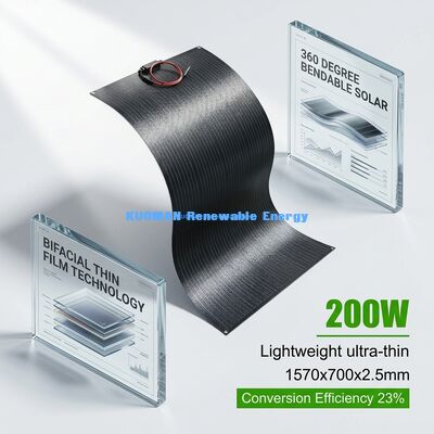 Durable 200W Flexible Solar Panel IP65 Waterproof 360 Degree Bendable for Off Grid Living