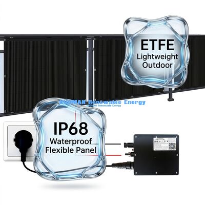 Durable 200W Flexible Solar Panel IP65 Waterproof 360 Degree Bendable for Off Grid Living