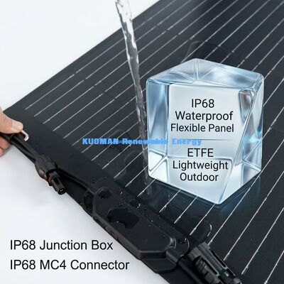50W Monocrystalline Flexible Solar Panel with Easy Peel-and-Stick Adhesive Backing for Backpacks and 12V Batteries