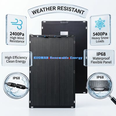 200W IP67 360 Degree Bendable Flexible Solar Panel for RV and Home Travel Bifacial Solar Panel