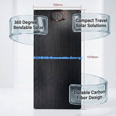 100W 210W IP68 Waterproof Flexible Solar Panel Thin Film Photovoltaic Panel for Travel and Housing