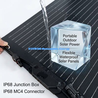 50W Monocrystalline Flexible Solar Panel with Easy Peel-and-Stick Adhesive Backing for Backpacks and 12V Batteries