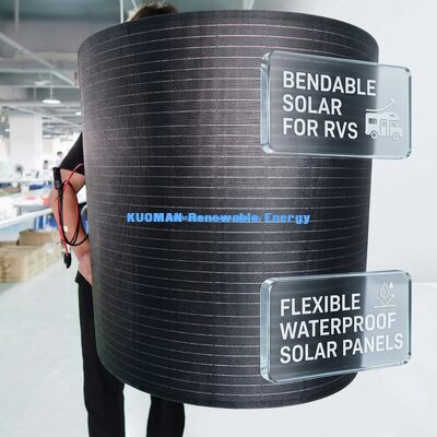 200W Monocrystalline Silicon Flexible Solar Panel with IP67 Waterproof Carbon Fiber Design